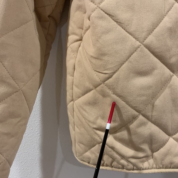 ROWIE THE LABEL QUILTED KAHKI COLOR SWEATER BUTTON UP SIZE SMALL - Picture 6 of 13